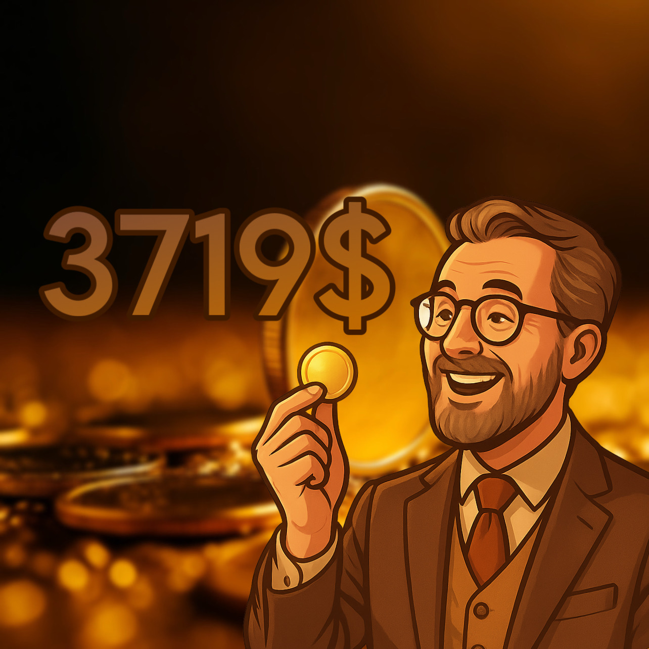 Золото поднимается до $3,719 и приносит 42% доходности за год