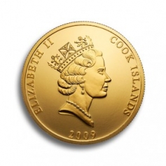Золотая монета 100 долларов "Cook Islands" Острова Кука 1 oz 2009 г.